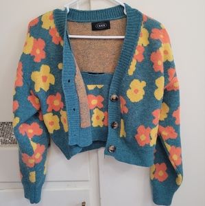 *SOLD* Cider flower knit sweater and top